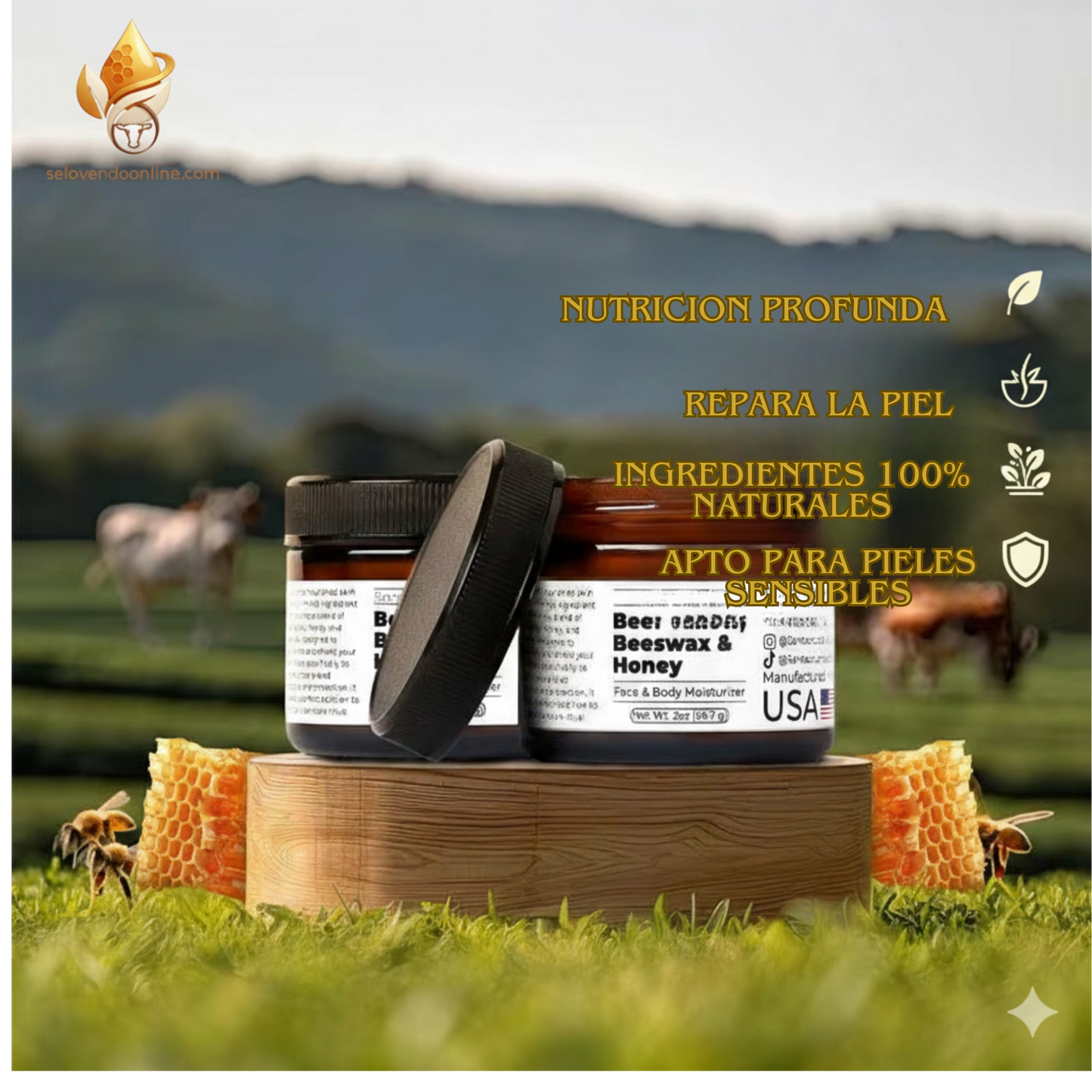 TRATAMIENTO Bálsamo ELIXIR de sebo de res y SKIN CREAM vitamina E mas olivo. se venden por separado