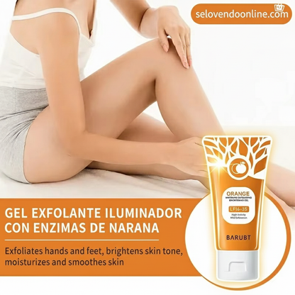 Exfoliante facial y corporal iluminador de naranja natural – Gel iluminador de 50 g