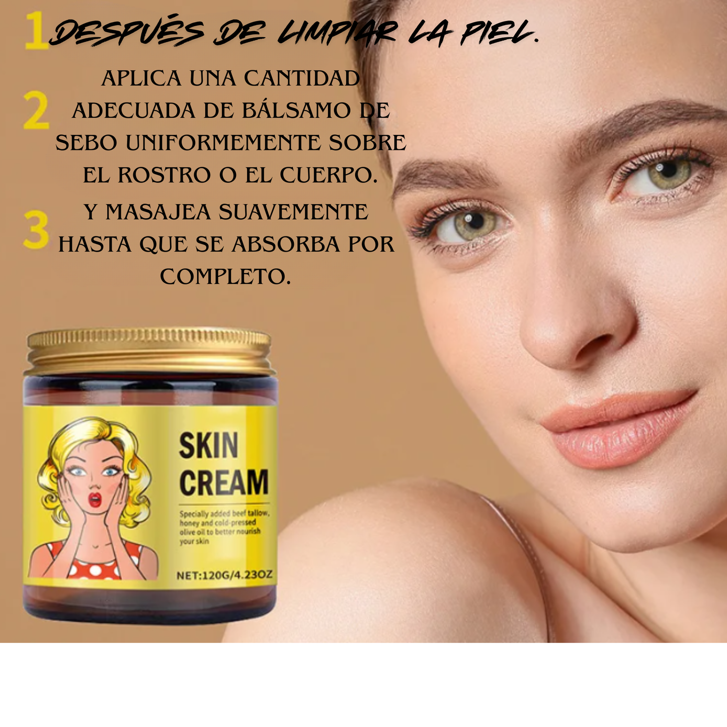 TRATAMIENTO Bálsamo ELIXIR de sebo de res y SKIN CREAM vitamina E mas olivo. se venden por separado