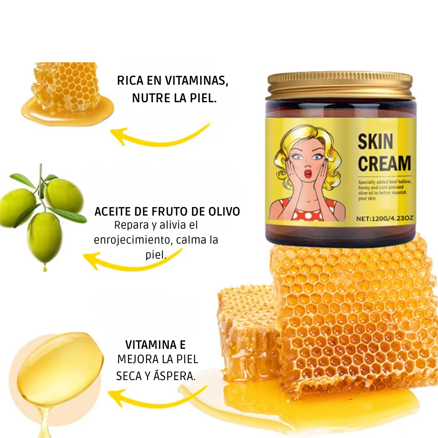 TRATAMIENTO Bálsamo ELIXIR de sebo de res y SKIN CREAM vitamina E mas olivo. se venden por separado